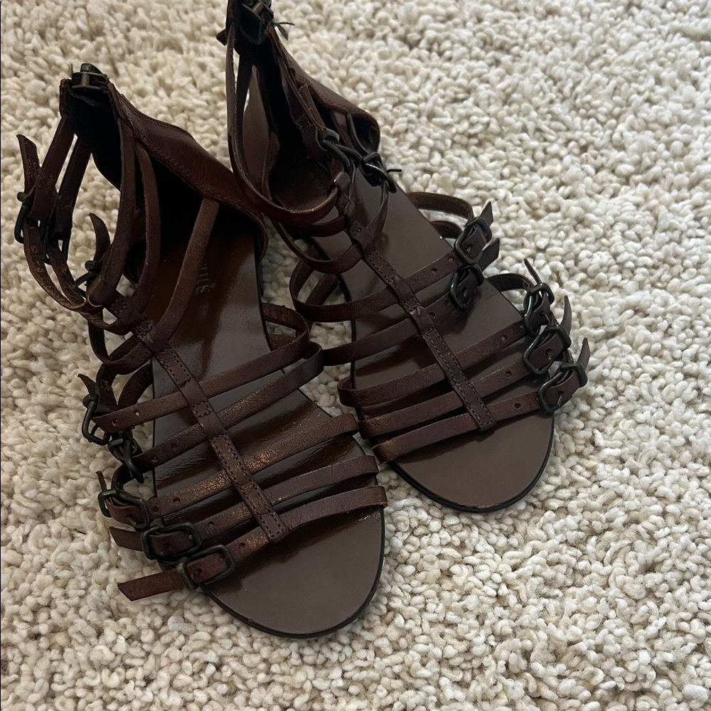 Crewcuts Dark Brown Strappy Sandals